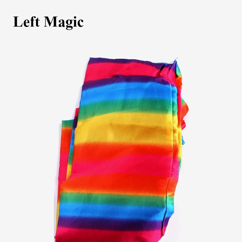 Change Color Scarf Magic tricks Black To Rainbow Silk Streame Magic Tricks magia Props Funny stage Close Up Magie E3061