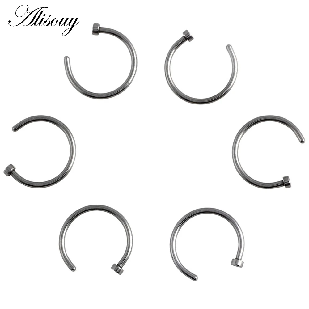 Alisouy 1PC Fake Nose Ring Labret Lip Ring C Clip lip Piercing Helix Piercing Tragus Faux Nose Rings Hoop Neus Nostril Septum