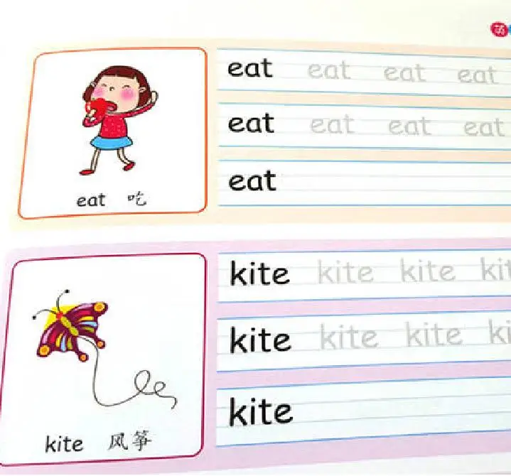 2 English Copybooks Kids Pencil Pen Learning Book Auto Dry Repeat Practice Exercises Writing Books