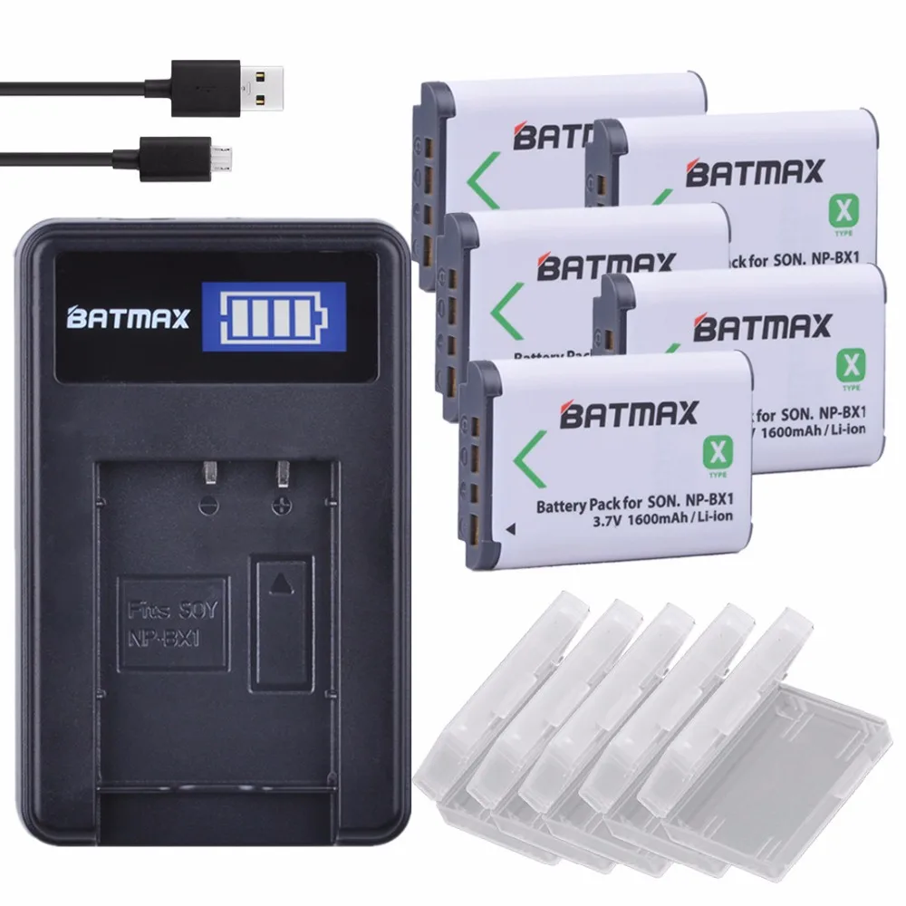 

Batmax 5pc NP-BX1 np bx1 NPBX1 Batteries AKKU+LCD USB Charger for Sony DSC RX1 RX100 AS100V M3 M2 HX300 HX400 HX50 HX60 GWP88