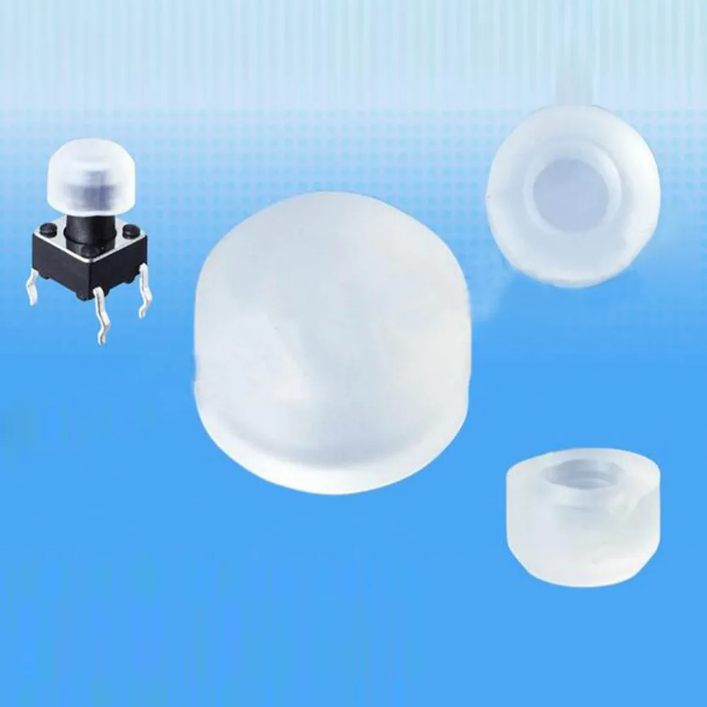 100pcs 6*6mm transparent/black round button cap tactile switch cap for 6*6mm tactile switches