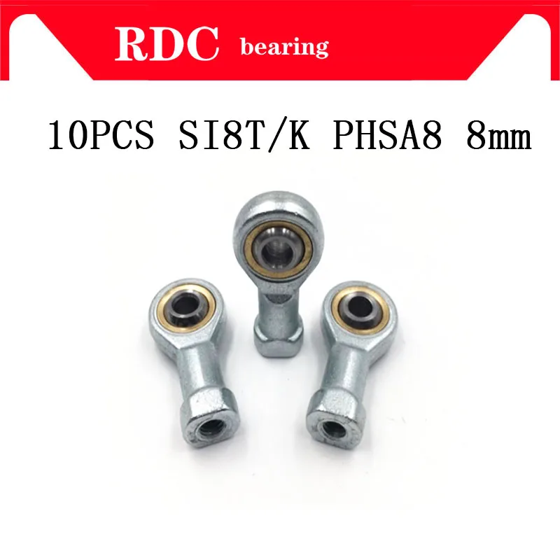 

10pcs SI8T/K PHSA8 8mm High quality right hand female thread metric rod end joint bearing M8*1.25mm SI8TK shalft power tool auto