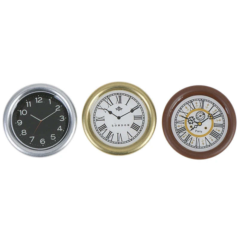 1:12 Scale Resin Dollhouse Miniature Wall Clock Play Doll House Miniaturas Pretend Play Furniture Toy Home Decor Accessories Toy