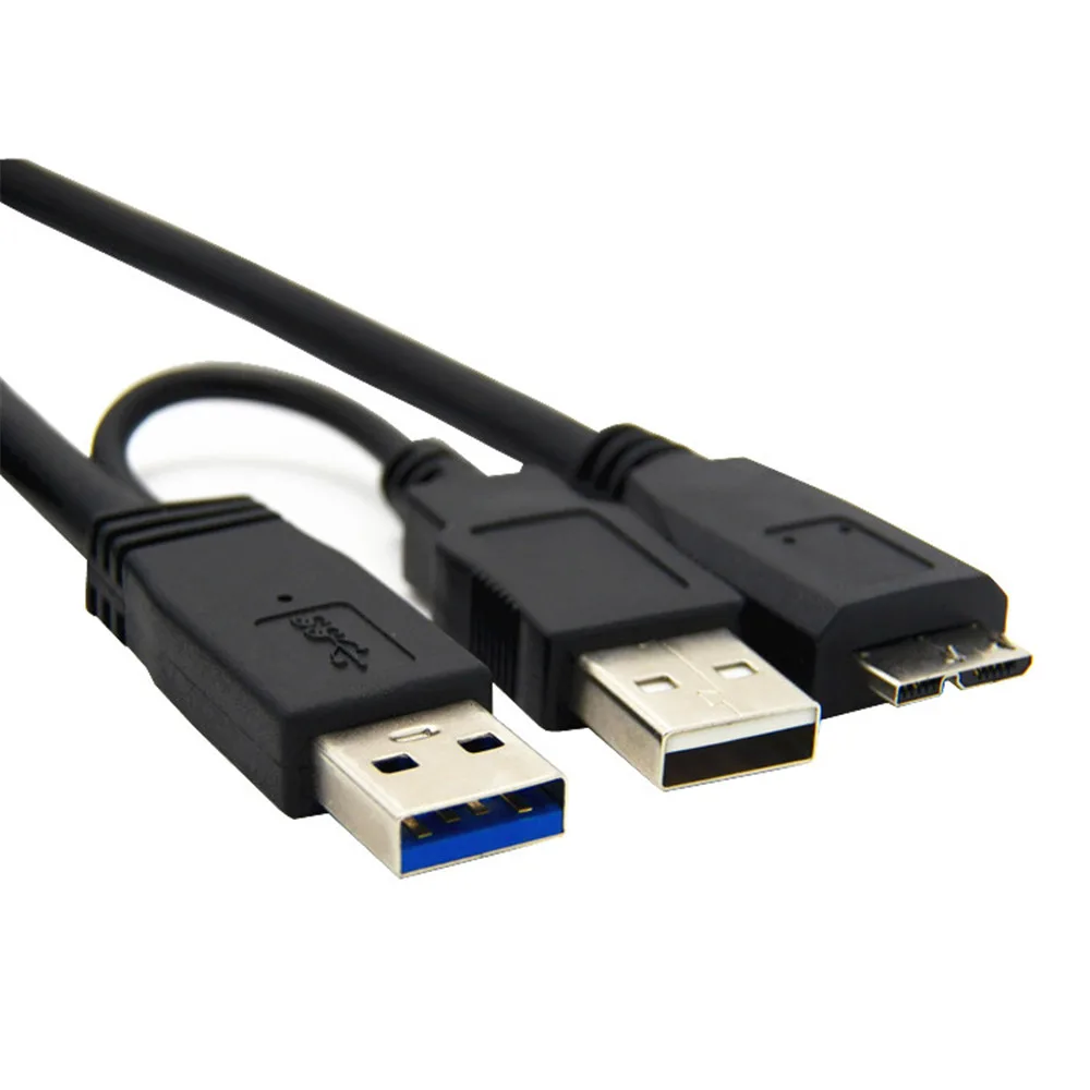 New Arrival USB 3.0 A Y USB 2.0 male to Micro B Power Data Cable For Mobile Hard Disk Drive Mobile HDD SSD 60cm