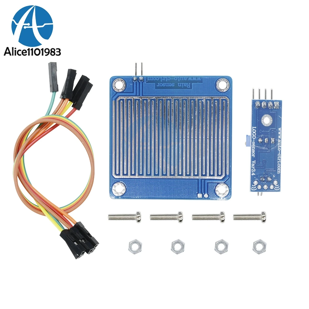 LM393 Humidity Detection Sensor Module Snow Rain Raindrops Detection For Arduino Drive Driver Board Translate Output Signals AO