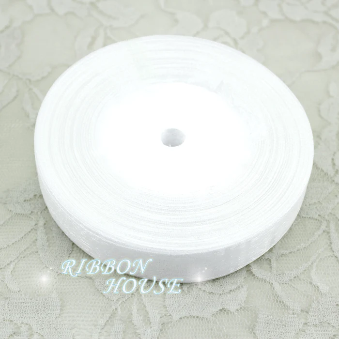 (50 yards/roll) 3/4\'\' (20mm) White Organza ribbons gift wrapping decoration Christmas ribbons