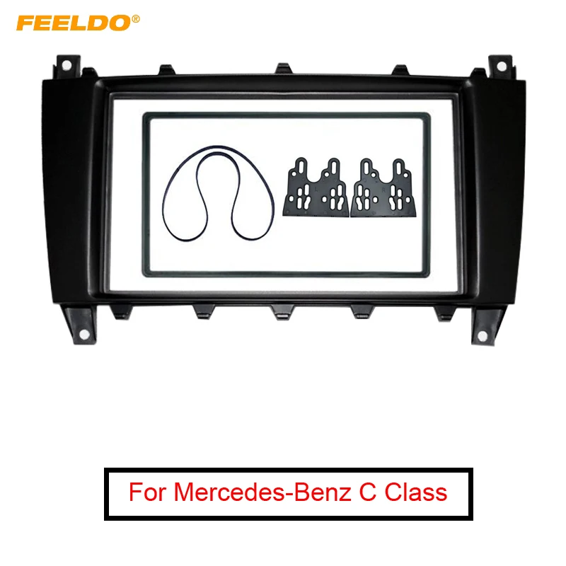 

FEELDO Car 2Din DVD/CD Radio Stereo Fascia Panel Frame Adaptor Fitting Kit For Mercedes-Benz C Class Install Tirm #AM4400