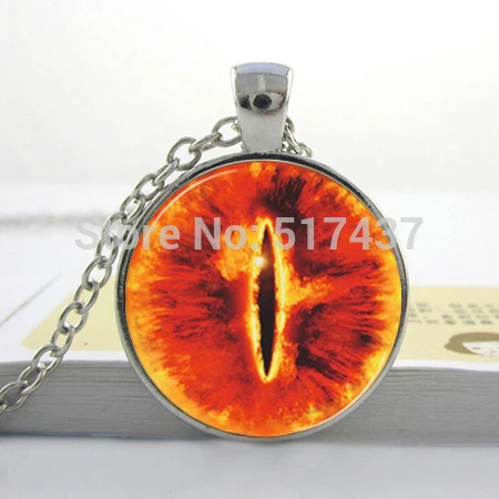 1 PC   Sauron Evil Necklace Evil Eye Pendant  Glass Photo Jewelry, Dragon eye Necklace ,eye pendant necklace HZ1