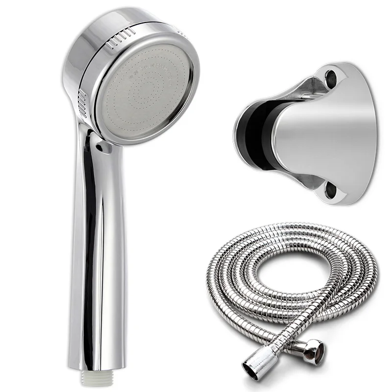 VEHHE Round Chrome-plated Hand Shower Head High Pressure Bathroom Water-saving Shower Set