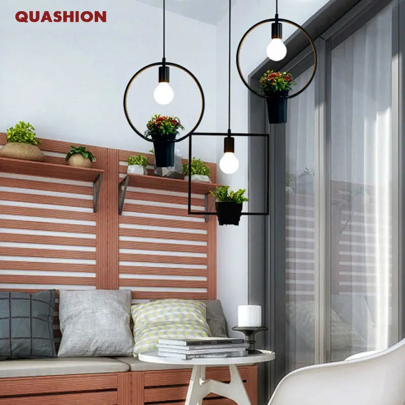 Morden iron-art vintage flower pot plants pendant light american style pendant lamp single-head modern brief lighting