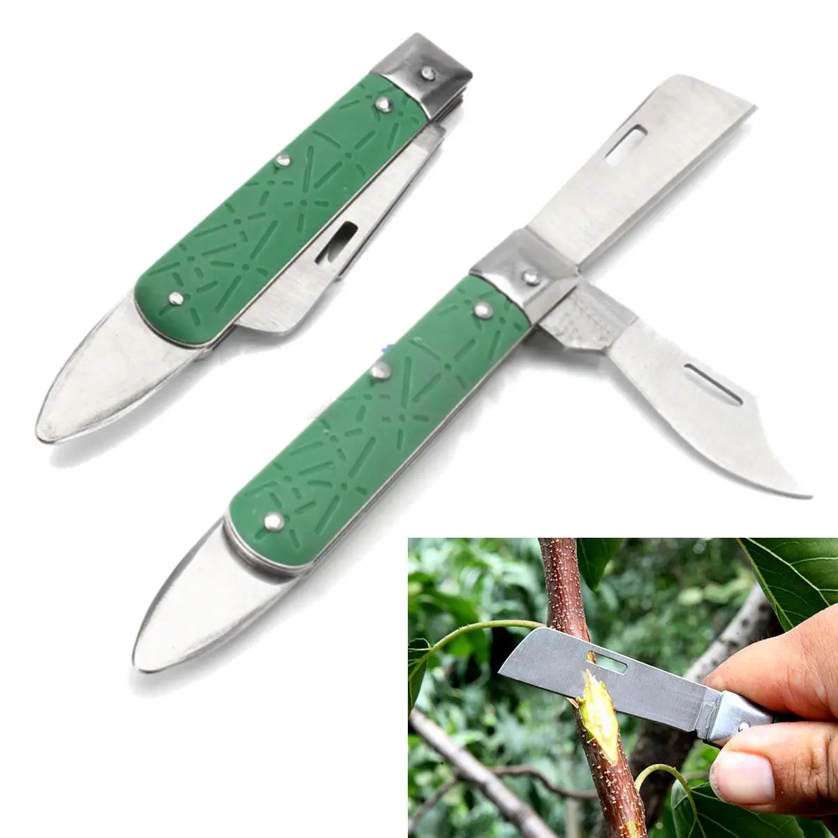 18.5cm Foldable Budding Grafting Tree Seedling Blade Garden Plant Bark Cutting Tool New