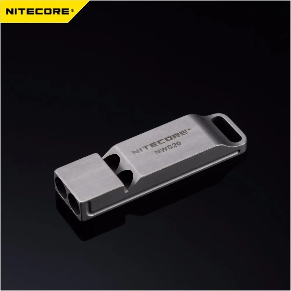 Nitecore NWS10 NWS20 Titanium Emergency Whistle Necklace Pendant Outdoor 120dB with Key Chain+Free Shipping