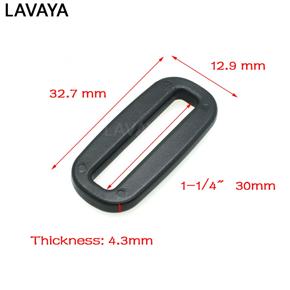 Plastic Black Loops Adjustable Buckles Rectangle Rings Backpack Straps Webbing Bag Parts Travel Bag Leisure Backpack accessory