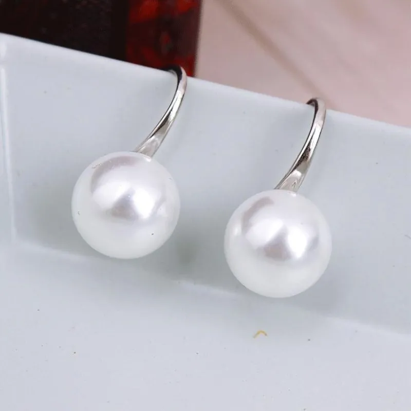 New Fashion Simulated Pearls Stud Earrings For Women Wedding Girl Jewelry Sweet Crystal Brincos Bijoux Pendientes