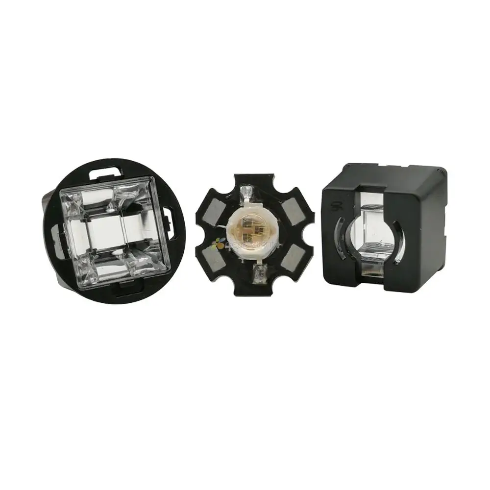 20x 17MM Rhombus Led Lens With Black Holder 30 45 60 90 120 Degree Viewing Angle For CCTV 1W 3W 5W High Power Led CCTV