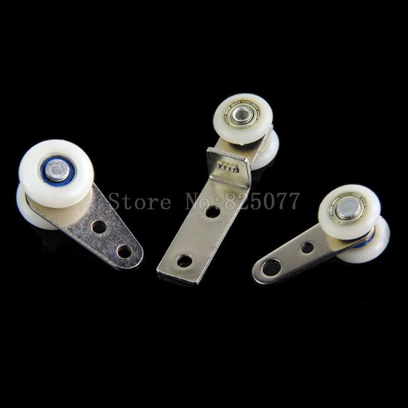 DHL Wholesale 200PCS Window Curtain Wheels Curtain Parts Nylon Roller Curtain Heavy Double Pulley Hardware JF1330