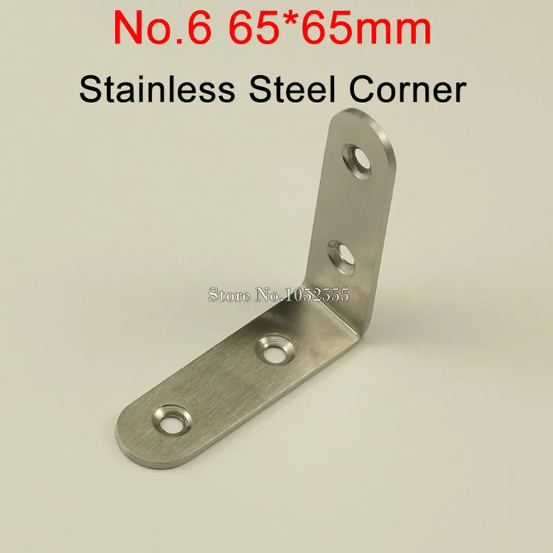 

Brand New 50PCS 65X65X19mm stainless steel angle bracket L shape brushed finish frame board support fruniture hardware