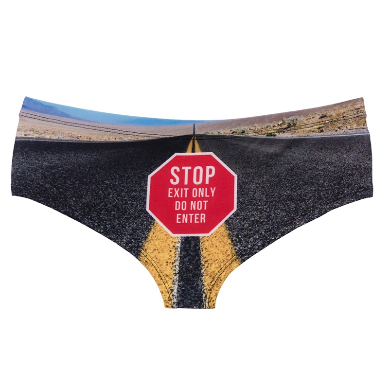 DeanFire New Fashion 3D Road Sign Print Super Soft Women Underwear Sexy Lingerie Panties for Girls