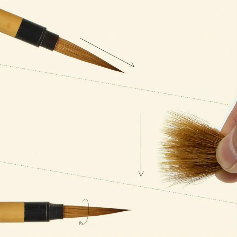 Di alta Qualità Capelli Donnola Pittura Cinese Gancio Linea Pennello Calligrafia Cinese Pennello Penna Pittura Meticolosa Pittura di Piccolo Script di Regolare