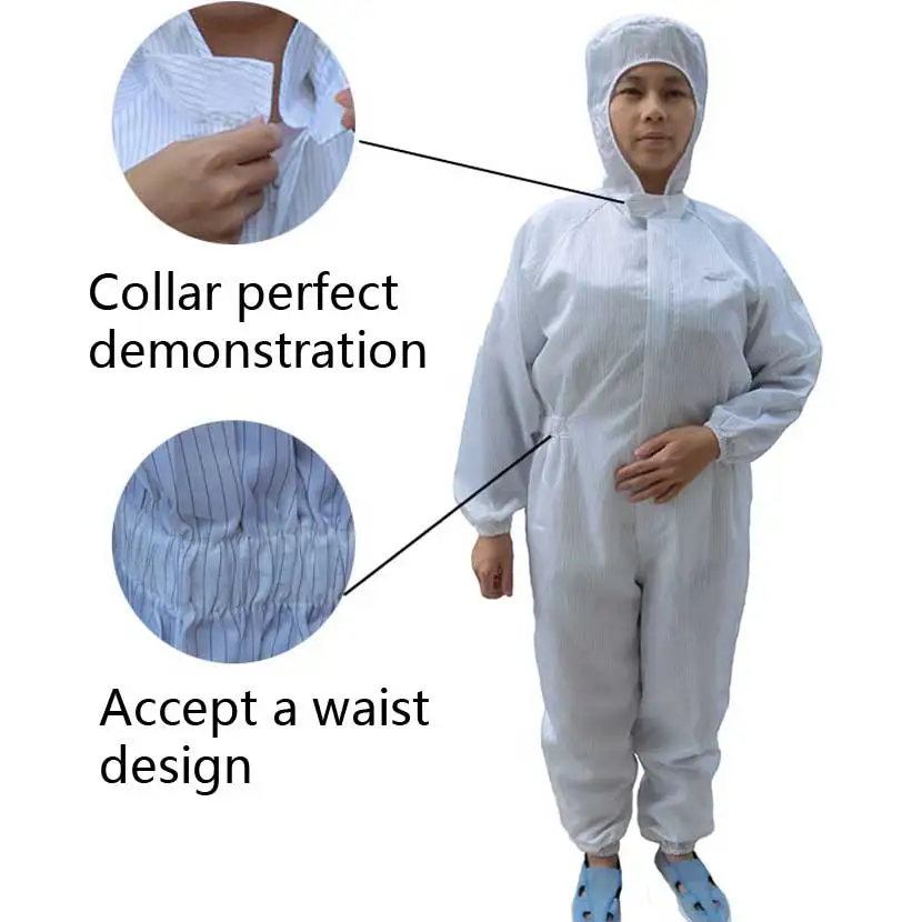 Protective Overalls Safety Clothing Anti Static Hooded Jumpsuit Suits Food Cleanroom Workshop ESD Dustproof Working Clothes