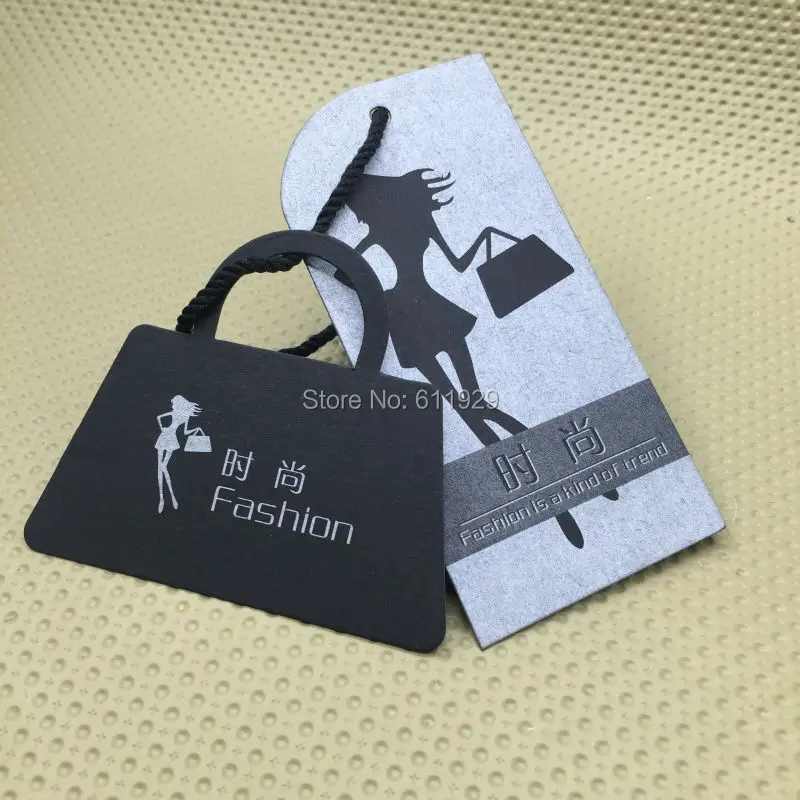 custom ,black matt laminated cardboard tags/ custom shape cutting tags/clothing kraft paper hang tag/garment tags printing