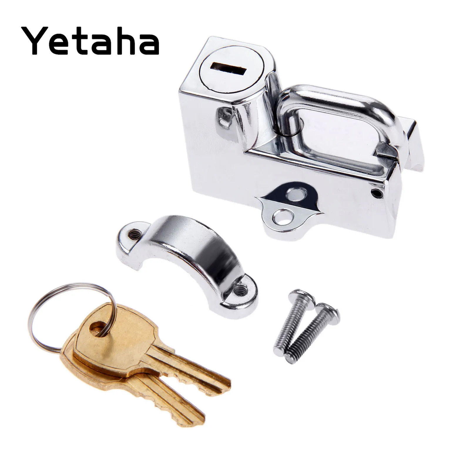 

Yetaha Universal Motorcycle Helmet Lock With Two Keys For Honda Yamaha Suzuki Kawasaki BMW Ducati Triumph 22mm Tubes