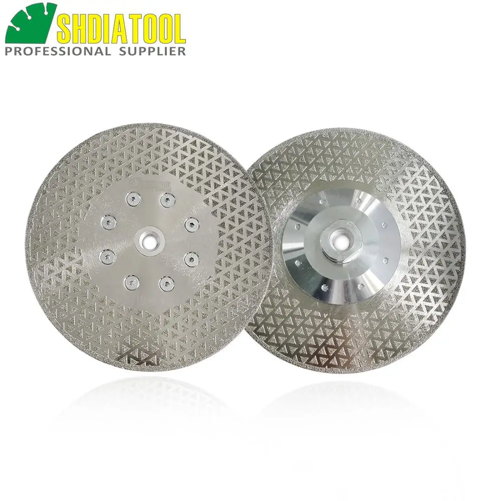 

SHDIATOOL 2pcs 7"/180mm Electroplated Diamond Cutting & Grinding Discs for Marble & Granite with M14 Flange Saw Blades Cutter