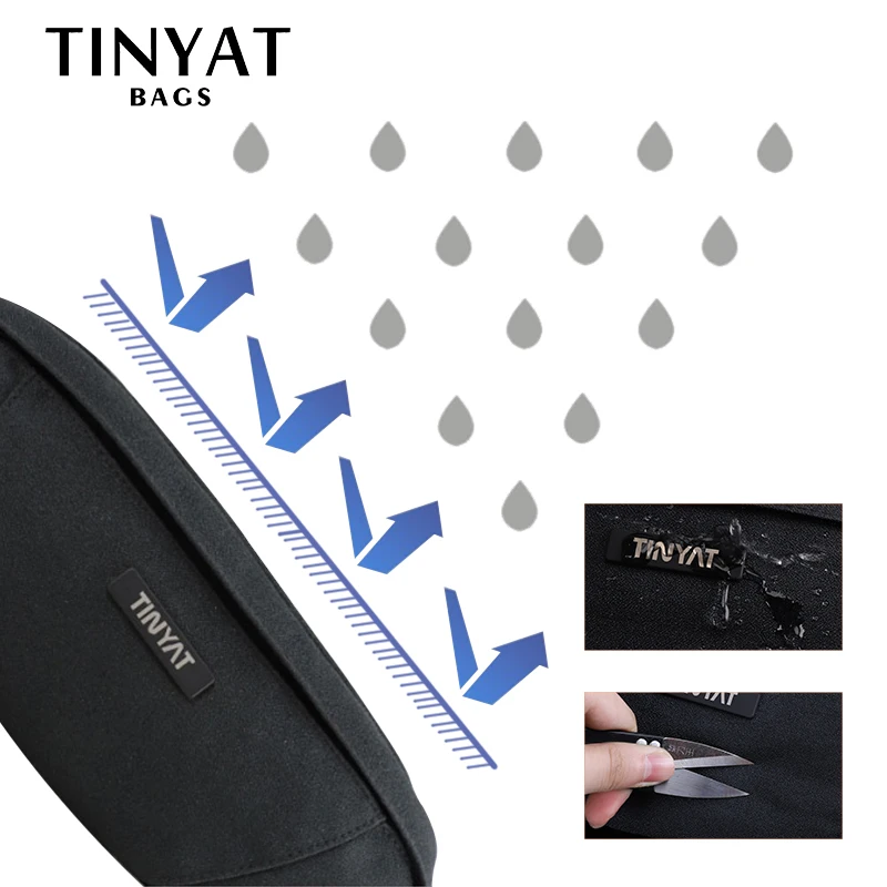 TINYAT-riñonera de lona impermeable para hombre y mujer, bolso de viaje para teléfono, bolso informal para cinturón, paquete de cadera