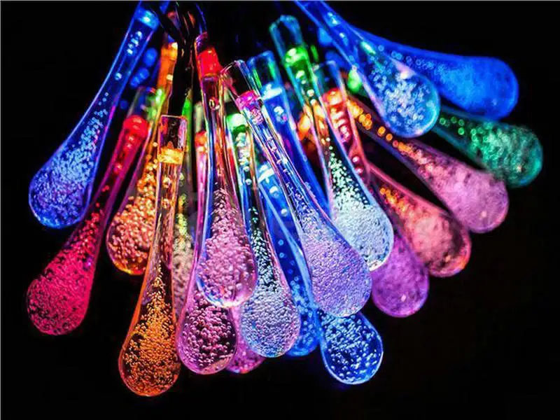 

4.8M 20LEDs SOLAR Powered WATER DROP fairy STRING LIGHTS CRYSTAL AIR BUBBLES lamp Garden Garland hanging lights Xmas Wedding bar