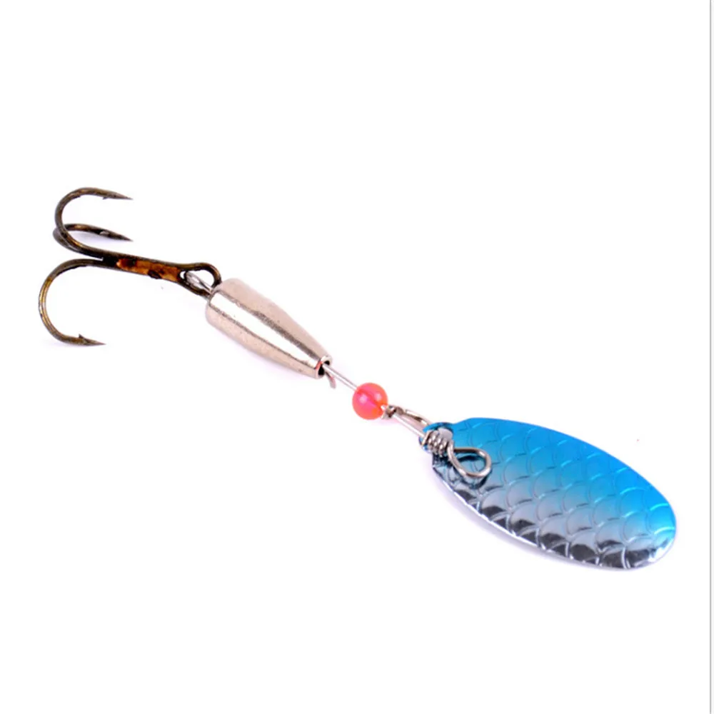1pcs 6cm 4g Rotating Spinner Spoon Fishing Lure Metal Sequins Bait Wobbler Pesca Fishing Tackle for Bass Trout Perch Pike