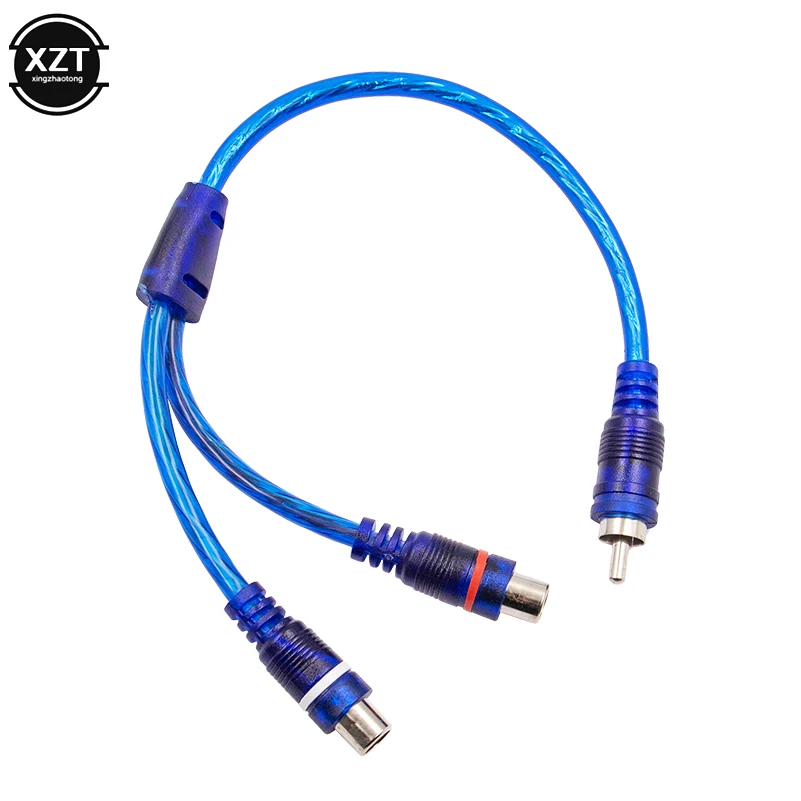 High Quality 25cm Audio 1 RCA male to 2 RCA female Y Splitter Cable Converter Cord Adapter extension Cable For Car MP3 Phone