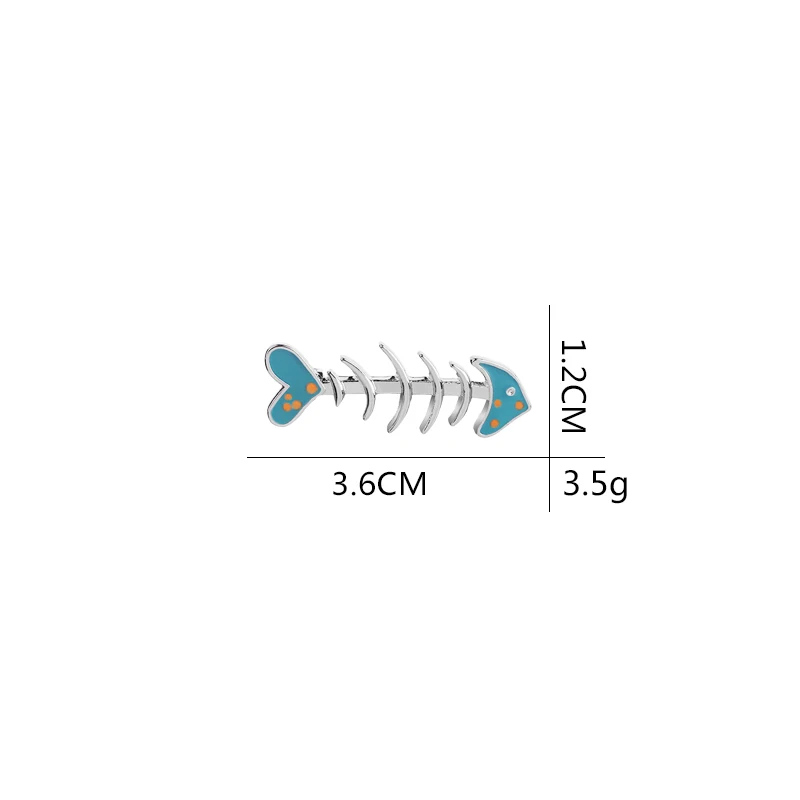 Cartoon Fishbone Brooches Pins Fish Skeleton Enamel Pin Lapel Pin Fishing Fish Collar Button Fisherman Badges Gift