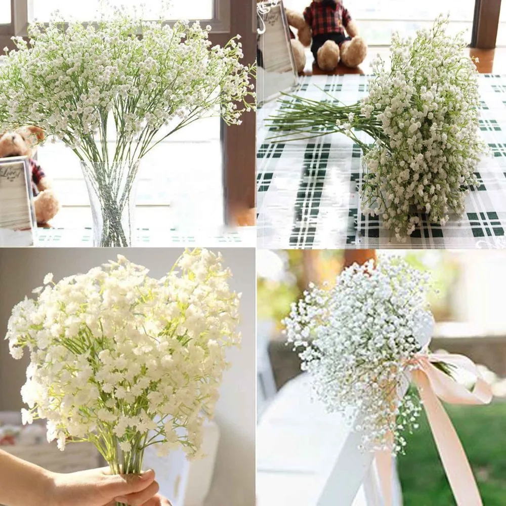 High Quanlity 400Pcs/lot Gypsophila silk baby breath Artificial Fake Silk Flowers Plant Home Wedding Party Home Decoration Cheap