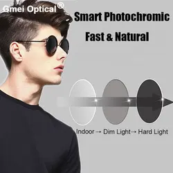 1.61 High Index Super Tough Coating Photochromic Grey Single Vision Prescription Lenses Anti-Radiation UV400 Color Change Fast