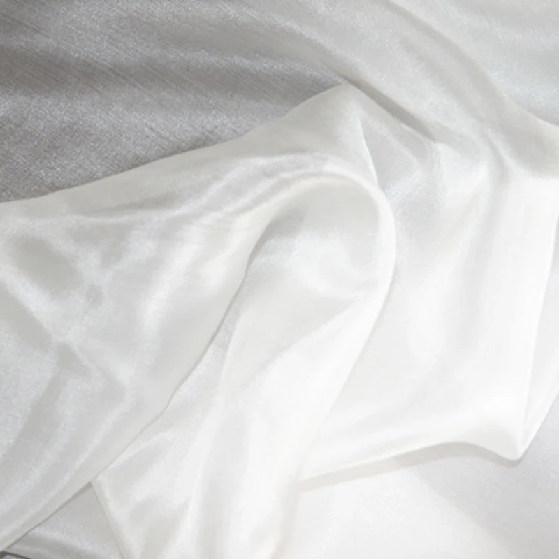 Super Thin Natural White Silk Chiffon Sheer Fabrics Wedding Silk Ponge