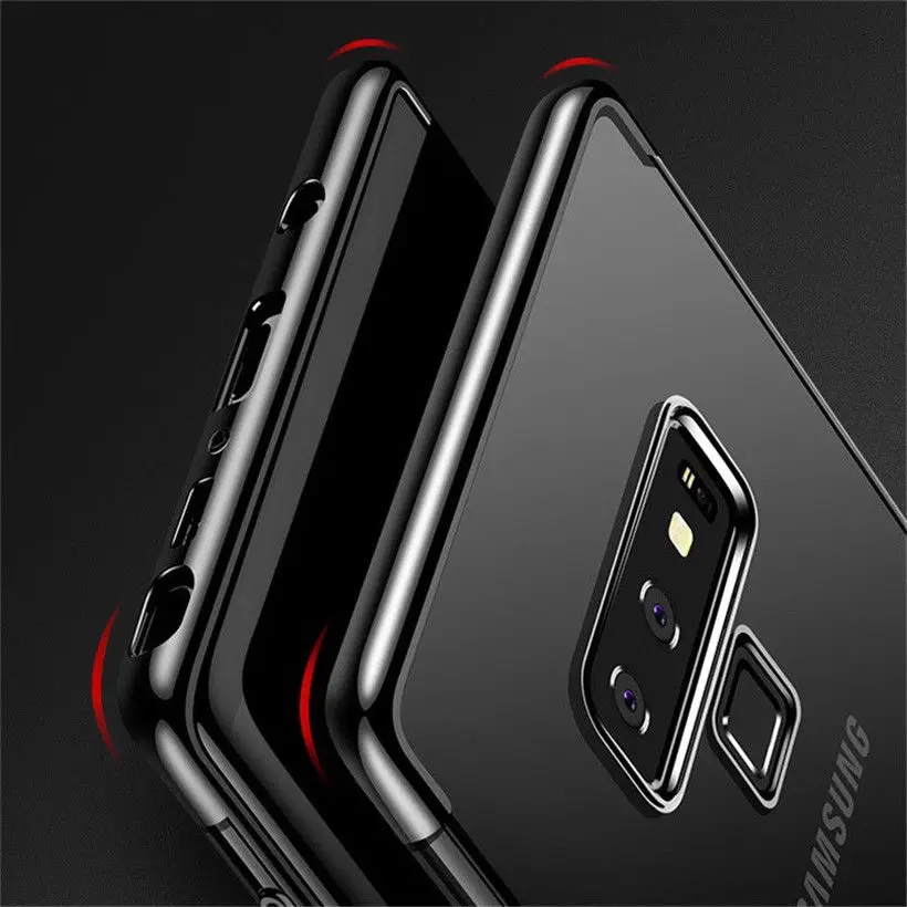 เคสโทรศัพท์ซิลิโคนเคลือบสำหรับ Samsung Galaxy Note 10 20 S9 S20 S10 S21 S22 S23 S24 PLUS แบบใสเนื้อนุ่มพิเศษ