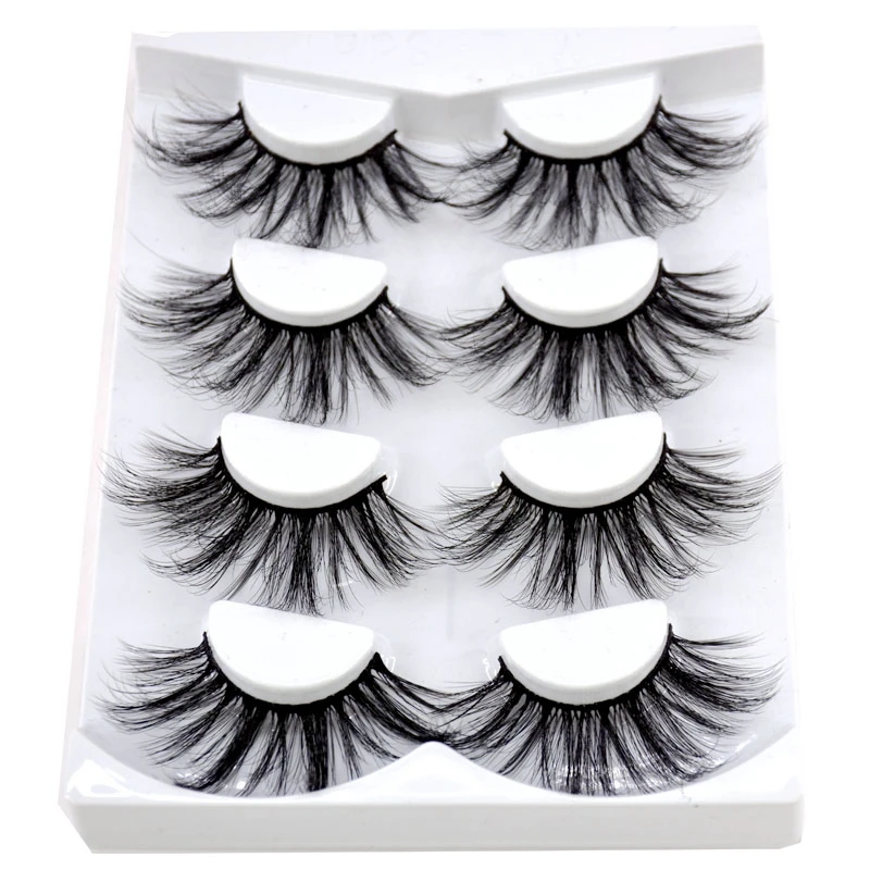 4/9 Pairs 3D Mink Hair False Eyelashes Criss-cross Wispy Cross Fluffy length 16-25mm Lashes Extension Handmade Eye Makeup Tools