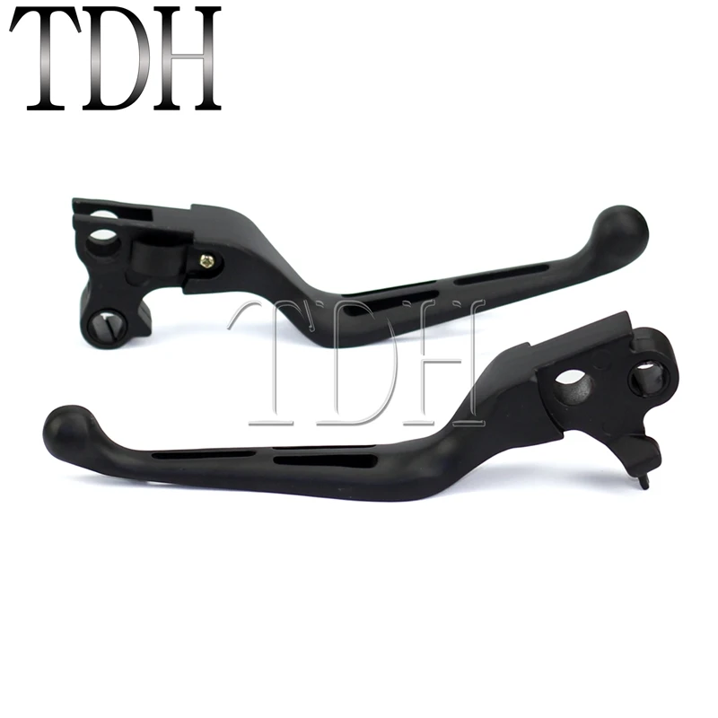 Black Motorcycle Slotted Wide Blade Brake Clutch Handle Levers For Harley Sportster 883 1200 Dyna Street Bob FXDB Heritage