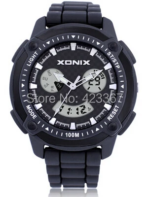 XONIX Men Sports Watch Dual Display Quartz Digital Waterproof 100m Multi Function Man Swimming Climbing Watch