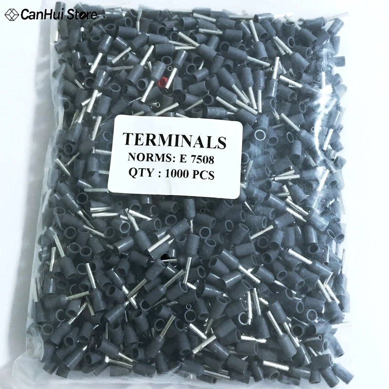 E7508 100PCS/Pack Tube insulating Insulated terminals 0.75MM2 Cable Wire Connector Insulating Crimp Terminal Connector AWG 20#