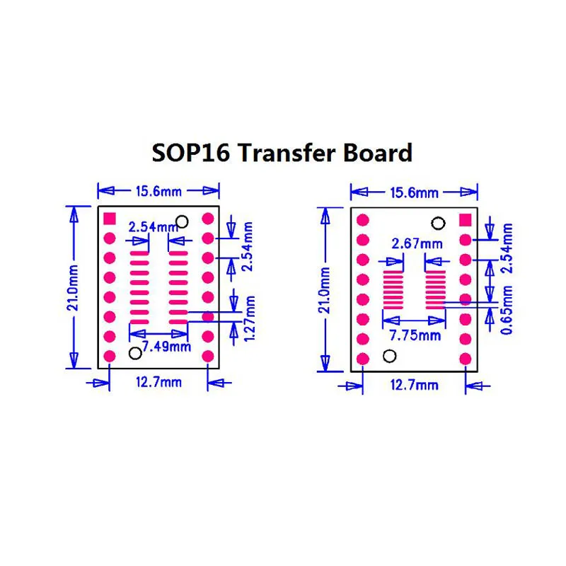 

1/5/10PCS New SOP16 SSOP16 TSSOP16 To DIP16 IC PCB Board Adapter 0.65mm 1.27mm