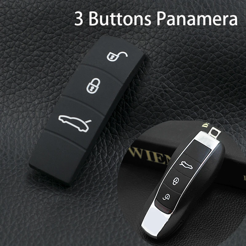 3 Buttons Silicon Rubber Key Shell For Porsche Cayenne Macan 911 Boxster Cayman Panamera Silicon Button Key Button Replacement