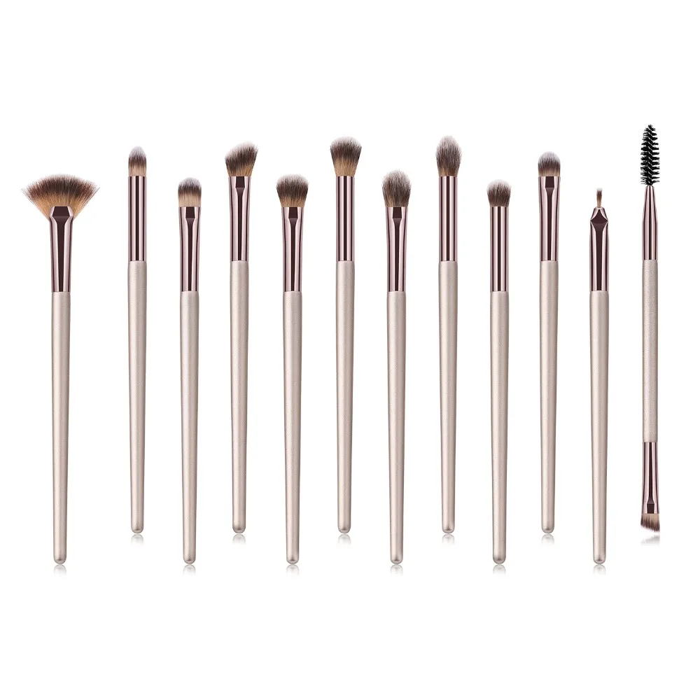 Ensemble de pinceaux de maquillage professionnels, outils de cosmétiques pour les yeux, ombre à paupières, mélange, Eyeliner, cils, sourcils, 12 pièces/lot