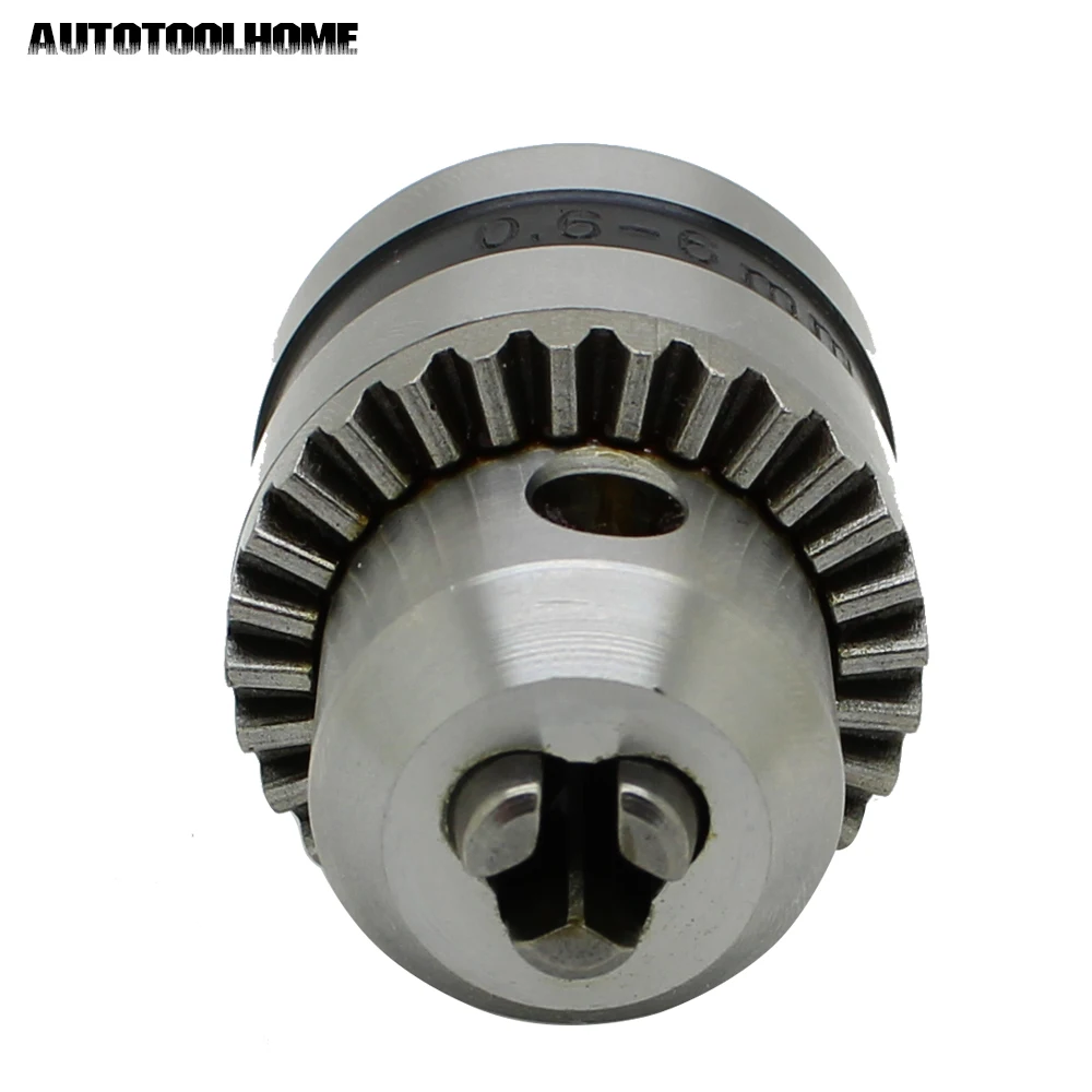 AUTOTOOLHOME 0.6-6mm Mini Drill Chuck Mount B10 Taper Accessories with 5mm Connector Rod Motor Shaft Key Wrench Power Tools