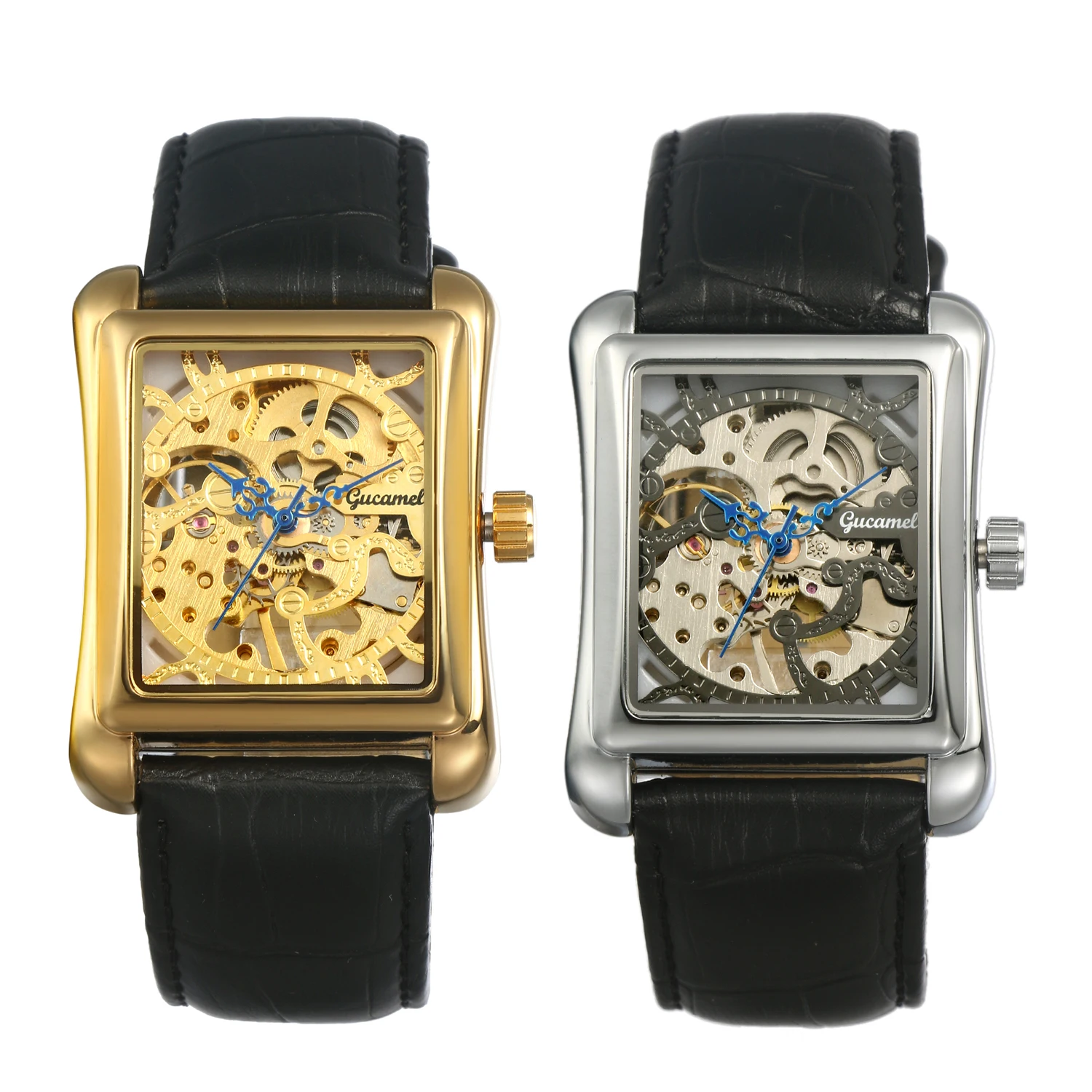 LANCARDO-남성용 자동 기계식 시계, 남성용 시계, Reloj Relogio Masculino, 남성용 가죽 스트랩 손목시계, 심플한 시계