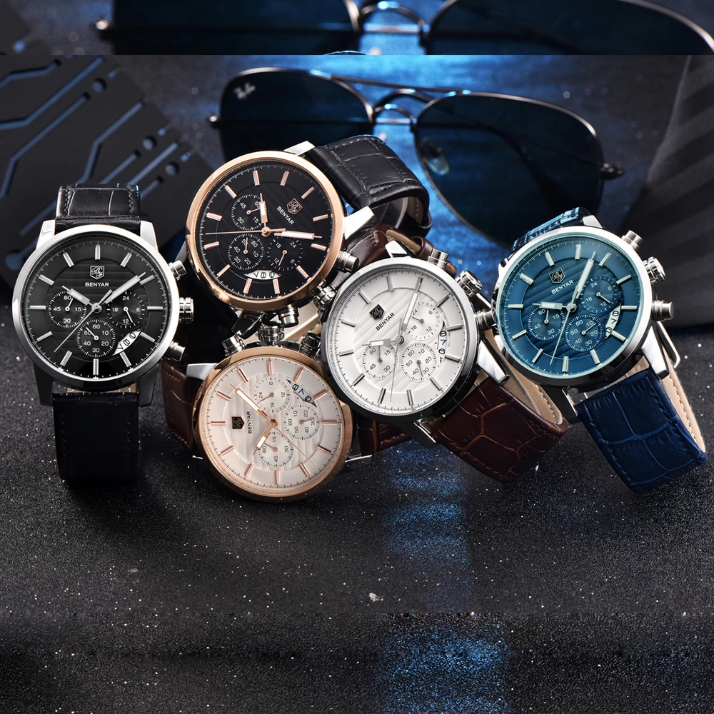 Reloj Hombre BENYAR moda cronografo Sport orologi da uomo Top Brand Luxury Business orologio al quarzo orologio Relogio Masculino