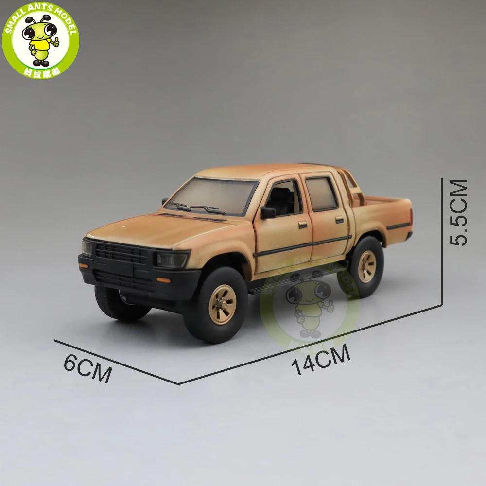 1/32 JKM Hilux Pickup Truck With Anti-tank Gun Diecast Model Car Toys Kids Sound Light Gifts