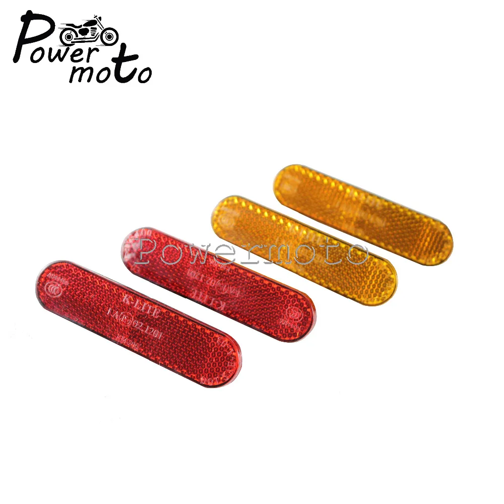 Universal Motorcycle Red&Yellow Safety Warning Reflector Plate Bolt On For ATV Scooter Motorbike Dirt BikeTruck Trailer Bus Car