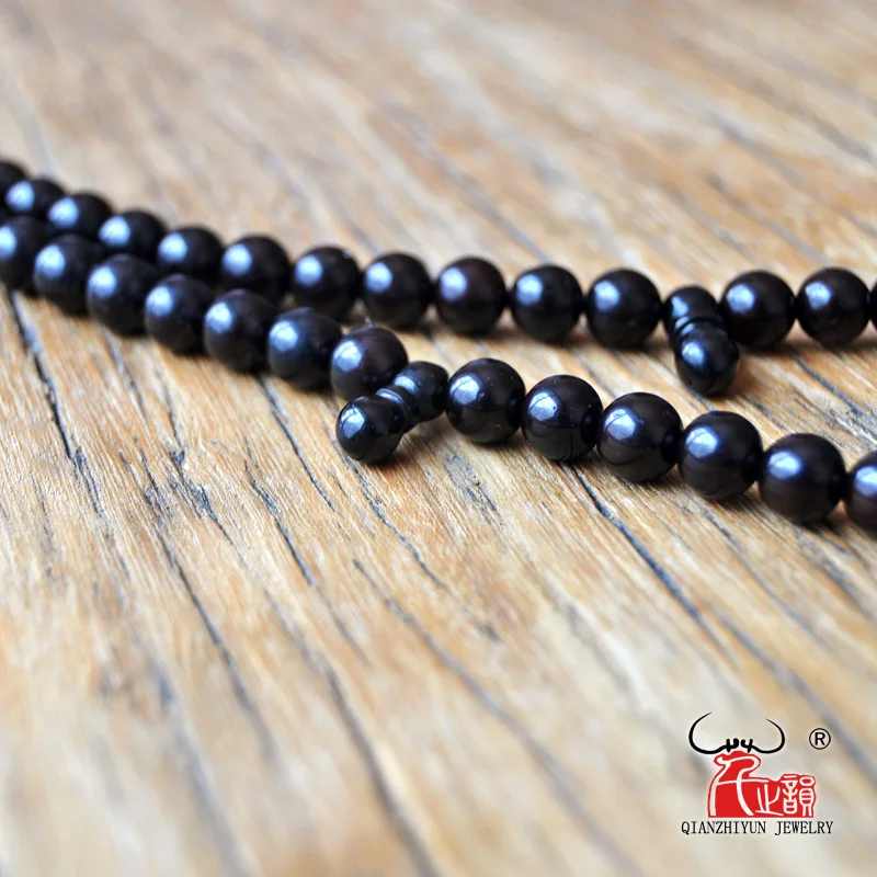 MSL-105 Islam High Quality Muslim Rosary Beads 99 Prayer Beads Natural Palm Fruit Kuka Tasbih Charm Bracelet 6-9mm Dyed black