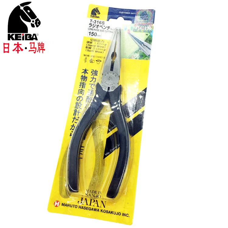 

High quality KEIBA imported long nose pliers multi functional T-316S T-346S Long nose pliers made in Japan